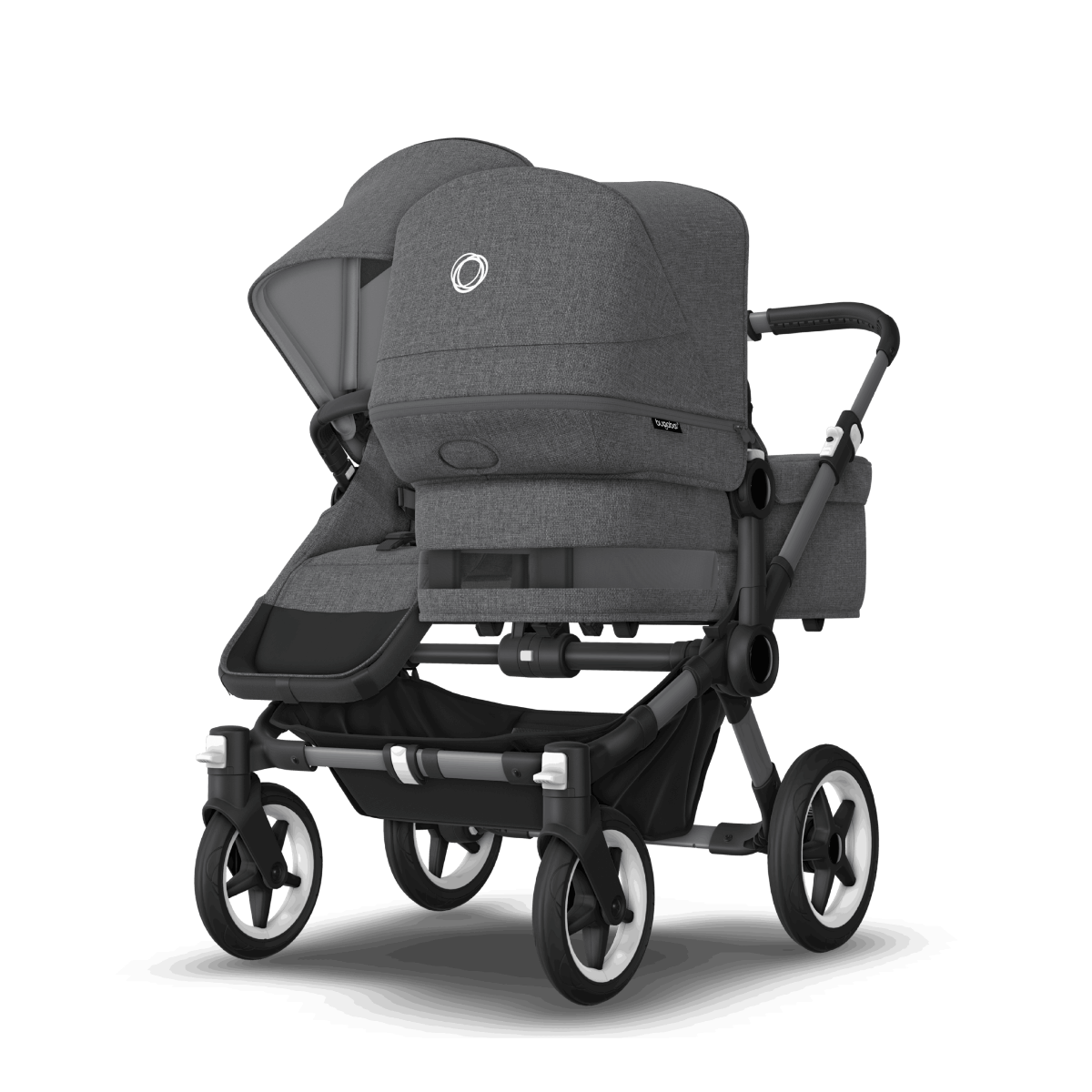 Kinderwagen_Bugaboo_Donkey_5_duo_grey-melange_Ansicht_von_vorne_links #farbe_grey-melange