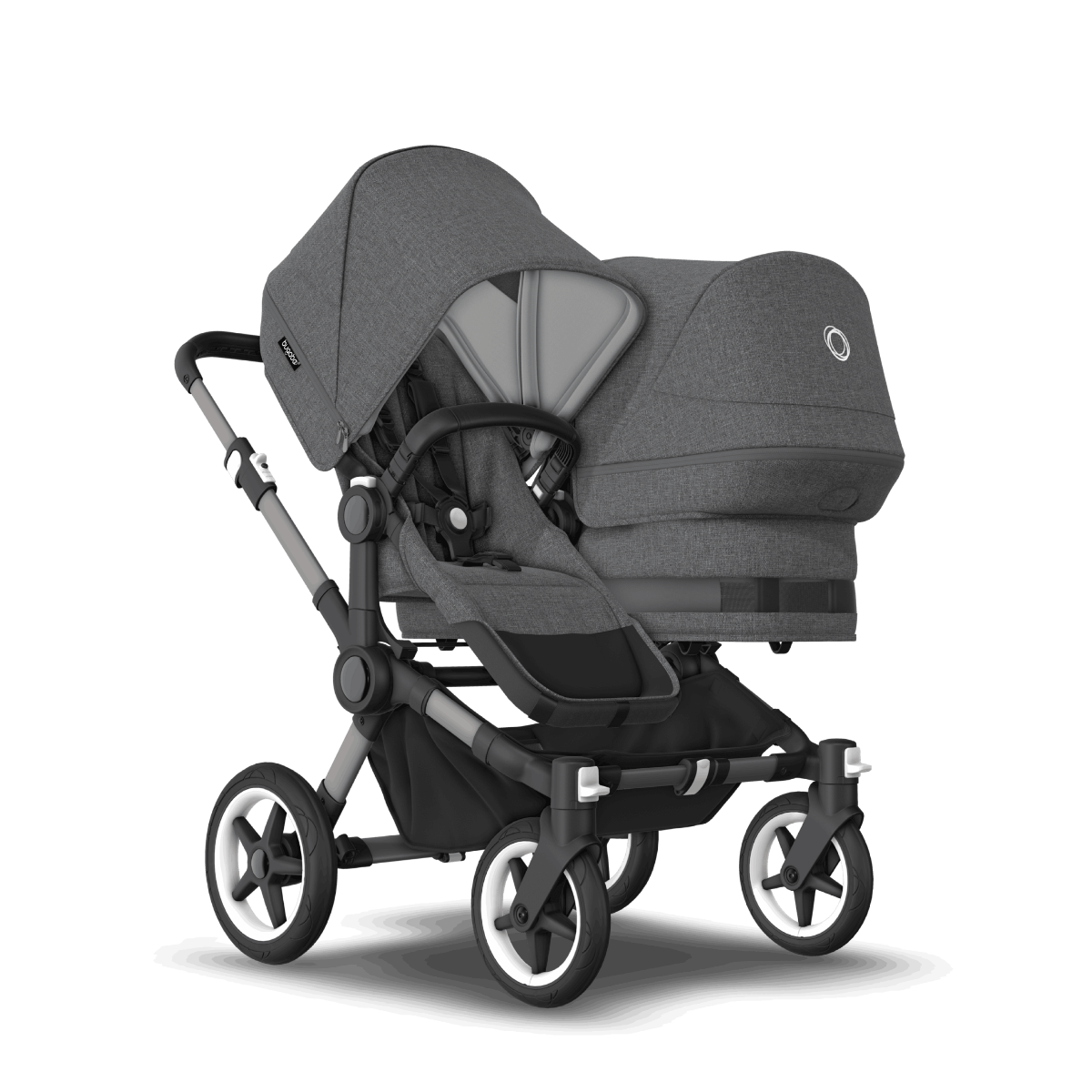 Kinderwagen_Bugaboo_Donkey_5_duo_grey-melange_Ansicht_von_vorne_rechts #farbe_grey-melange