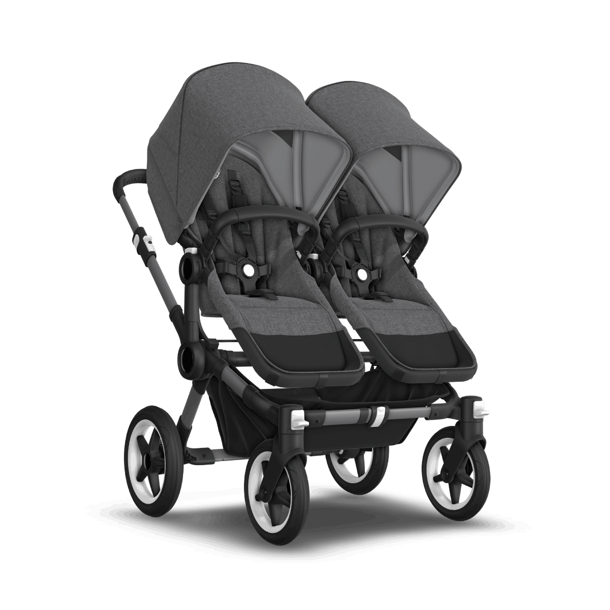 Kinderwagen_Bugaboo_Donkey_5_twin_grey-melange_Ansicht_von_hinten_rechts #farbe_grey-melange