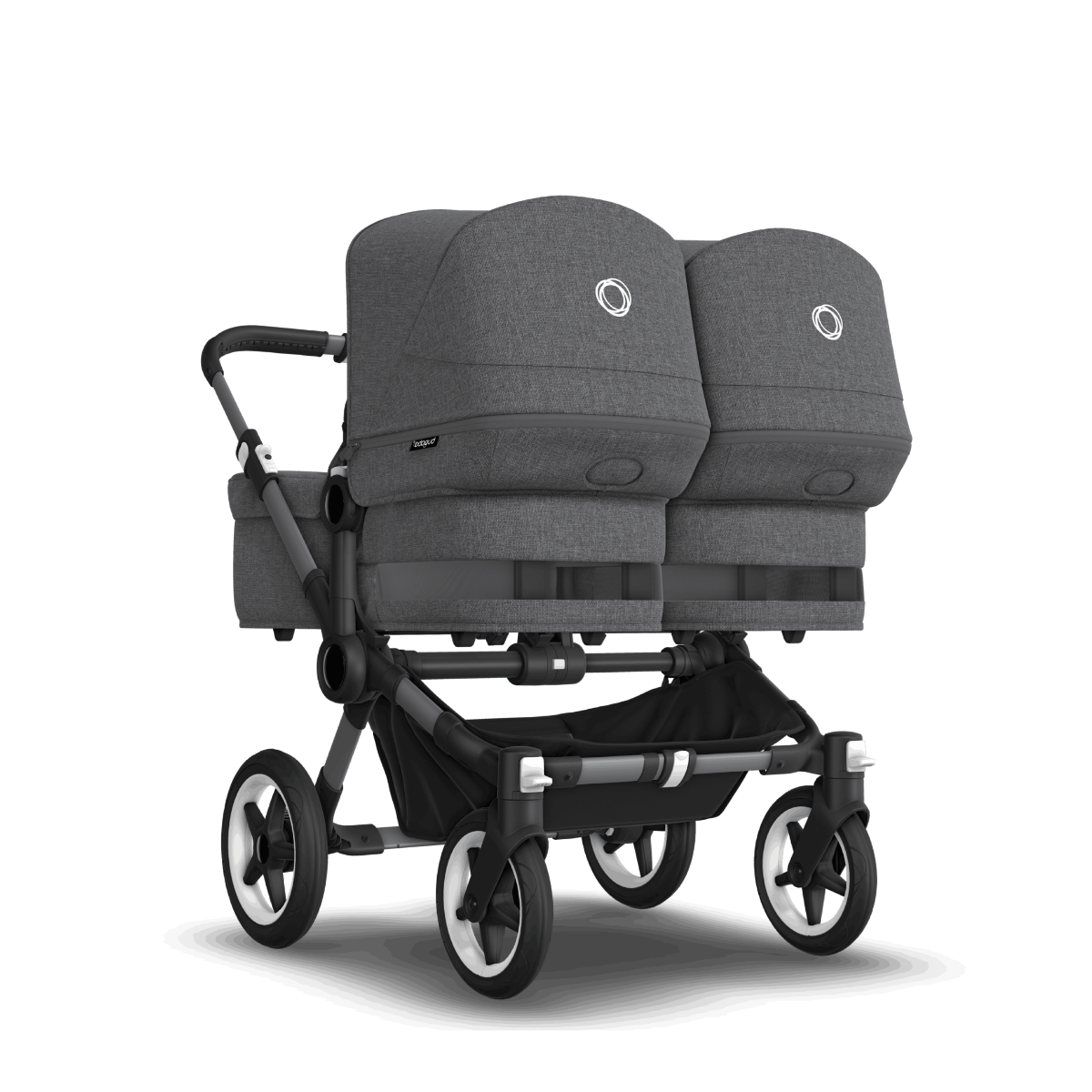 Kinderwagen_Bugaboo_Donkey_5_twin_grey-melange_Ansicht_von_vorne_rechts #farbe_grey-melange