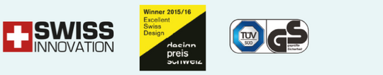 Leggero_SwissInnvovation_DesignPreisSchweiz_TuevTest_logos