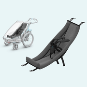 Velo-Anhanger_Thule_Chariot_2_Cypress-green_mit_InfantSling #aufbau_mit-babysitz-infant-sling